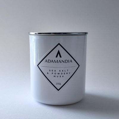 Sea Salt & Powdery Musk Candle - Adamandia